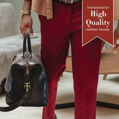 Vista 10 de Style N Craft Overnight, Contemporary Weekend Travel Leather Duffle Bag