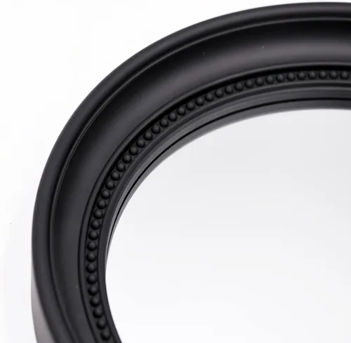 Vista 7 de OIGUMR Espejo de pared para baño, espejo ovalado (negro, 15.2 x 13.2 pulgadas)