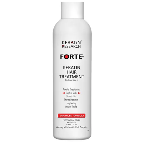 Vista 5 de Keratin Forte Keratin Brazilian Keratin Hair Blowout Treatment Extra Strength 33.8 fl oz con aceite de argán marroquí fórmula mejorada para cabello