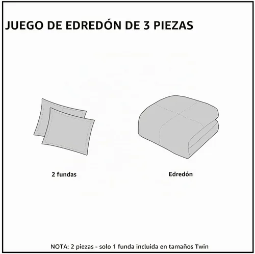 Vista 6 de Madison Park Parkston - Juego de edredón a cuadros King/Cal King, 3P negro Negro/blanco