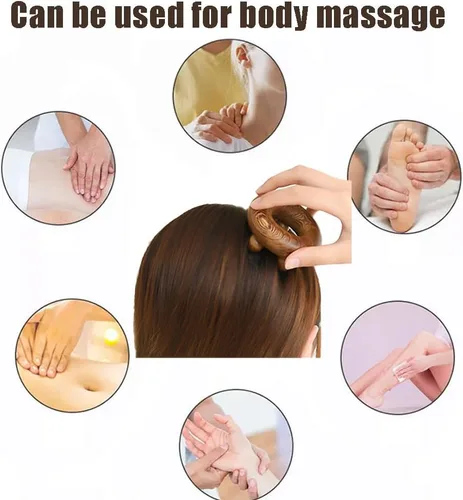 Vista 4 de OULIGET Herramientas de masaje abdominal de terapia de madera, masajeador de drenaje linfático, herramientas de raspado para esculpir el cuerpo