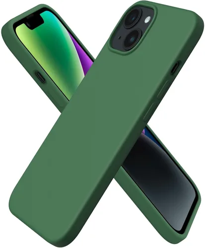 Vista 12 de ORNARTO Funda para iPhone 14 de 6.1 pulgadas, cubierta delgada de silicona Azul bebé