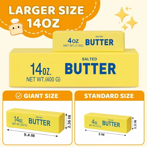 Vista 3 de Squishy Butter Squeeze Toy, 9.4IN Jumbo Butter Squishy Fidget Toy 1 Pack (9.5 In) Jumbo Butter Squishy