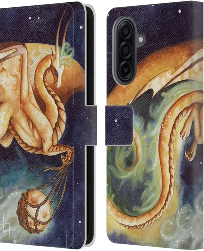 Vista 292 de Head Case Designs Officially Licensed Carla Morrow Galactic Entrancement Dragons Leather Wallet Case Compatible with Samsung Galaxy A07 4G
