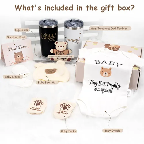 Vista 2 de 13 piezas de regalo de baby shower para nuevos padres, paquete de cuidado de nueva mamá, regalos para nuevas madres para mujeres, caja de bienvenida