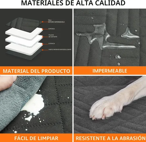 Vista 5 de Extensor de asiento trasero, funda de asiento de perro para asiento trasero, funda de asiento de coche de fondo duro para perros, hamaca para perro