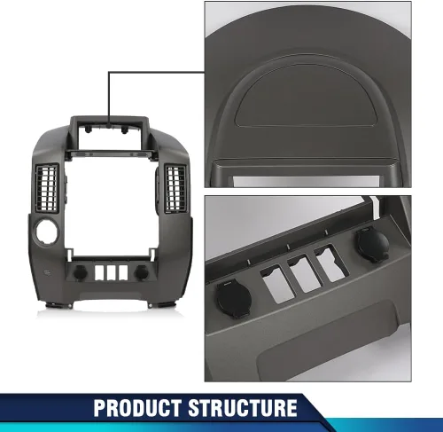 Vista 4 de PIT66 Panel de instrumentos de consola central para tablero de instrumentos, bisel compatible con Nissan Titan SE y XE 2004-2006, Armada SE