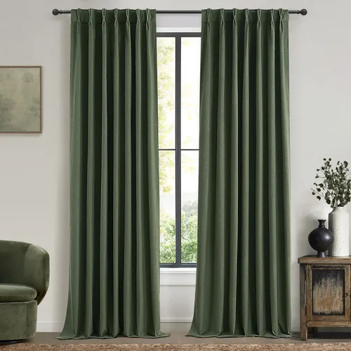 Vista 11 de Cortinas y Drapeados Modernos con Pliegues Pellizco Rosa Bebé de 84 Pulgadas de Largo, Juego de 2 Paneles para Sala de Estar, Cortina de Ventana