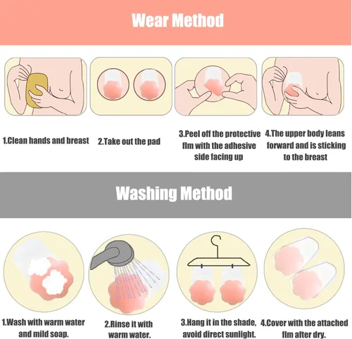 Vista 6 de Sticky Bra for Breast Lift Pasties Nipple Covers Invisible Silicone Adhesive Bra Petals Stick on Bra
