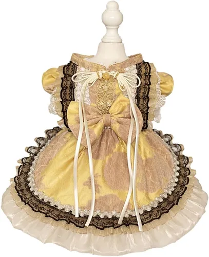 Vista 40 de Moda Vestido de Princesa de Encaje para Perro Cachorro Dulce para Perro EXTRAL Pequeño y Pequeño A-Negro XX-Pequeño