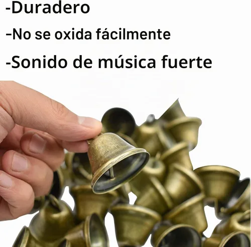 Vista 5 de Maydahui 10 cascabeles pequeños de bronce vintage mini (1.7 x 1.5 pulgadas)
