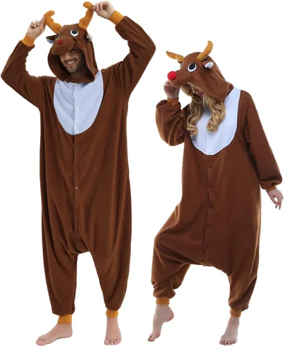 Vista 3 de NEWCOSPLAY Unisex Adult Onesie Pajamas Animal One Piece Costume Cosplay Sleepwear