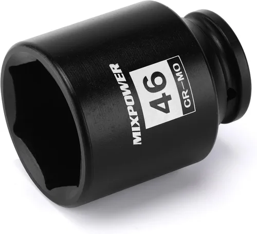 Vista 30 de Zócalo de impacto poco profundo de 1/2", CR-MO, 1-1/4", 6 puntos, diseño de esquina de radio, tuerca de eje de grado de impacto para fácil extracción