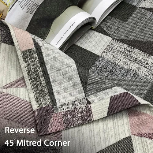 Vista 8 de always4u Cortinas geométricas de jacquard con textura de lino sintético, 2 paneles de 84 pulgadas para sala de estar, dormitorio, 54 x 84 pulgadas