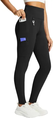 Vista 35 de baleaf Leggings con forro polar para mujer, impermeables, pantalones de senderismo de invierno, mallas térmicas para correr, bolsillos