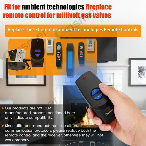 Vista 4 de Kit de control remoto para chimenea de gas, compatible con chimenea Ambient Technologies, control remoto reemplaza RCM-RX/RMC RX RCT RCMT RCT RCST