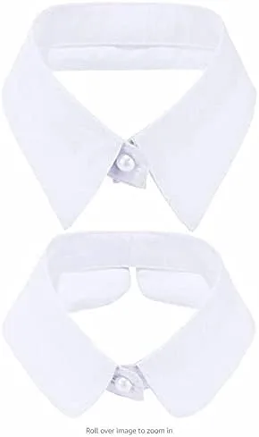 Vista 5 de EleCharm Simplicity - Blusa decorativa desmontable con cuello de muñeca, cuello de punta, solapa falsa para mujer, Algodón, Diamante falso