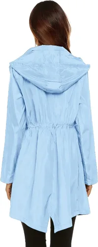 Vista 5 de LOMON Chaqueta ligera impermeable con capucha para mujer, para exteriores