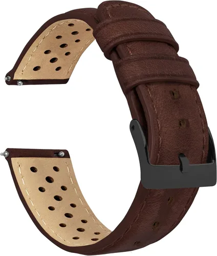 Vista 6 de Barton Racing & Rally Horween - Correas de cuero con barras de resorte de liberación rápida integradas, longitud estándar para muñecas de 5 a 8
