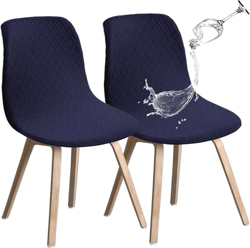 Vista 31 de Juego de 2 fundas de jacquard para silla, elásticas, impermeables, escandinavas, para sillas de comedor, lavables, modernas, fundas de asiento