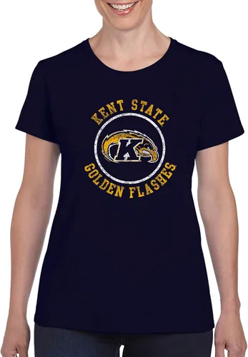 Vista 4 de NCAA - Camiseta para mujer, diseño de círculo envejecido, color del equipo, universidad
