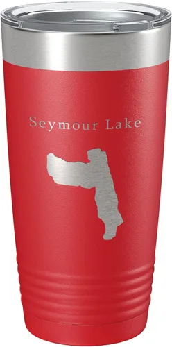 Vista 11 de Seymour Lake Map Tumbler Travel Mug Insulated Laser Engraved Coffee Cup Vermont 20 oz Black