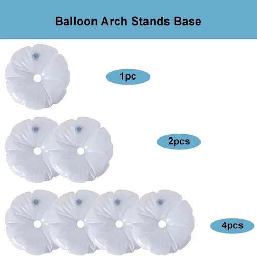 Vista 4 de Ragyzity Base rellenable de agua para la columna de globos, 2 soportes para arco de globos, bolsa de agua pesada, base rellenable para globos