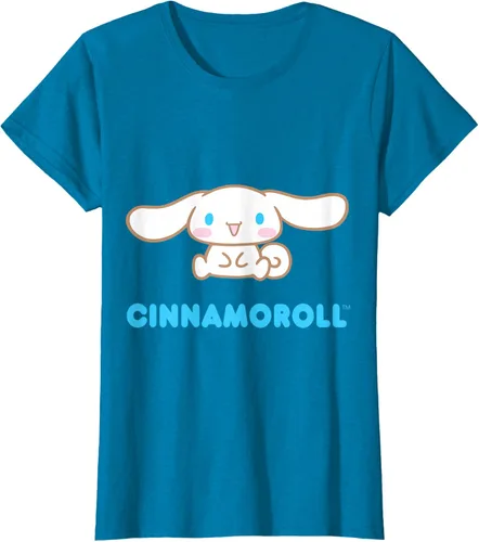 Vista 94 de Cinnamoroll Character Front and Back T-Shirt S Negro