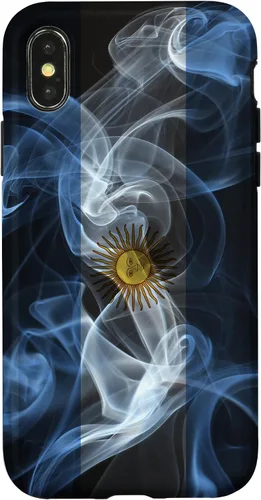Vista 5 de iPhone 16 Smoky Argentina Flag - Funda de orgullo argentino estilo humo