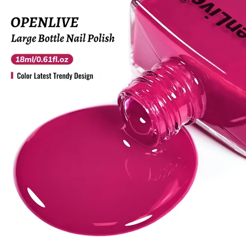 Vista 35 de OpenLive Esmalte de uñas negro de 0.6 fl oz, gran volumen, secado rápido, secado rápido y de larga duración, arte de uñas de color para bricolaje