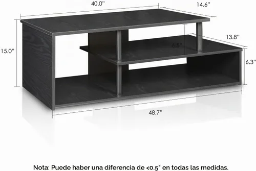 Vista 2 de Furinno Econ - Soporte de televisor de baja altura, color negro