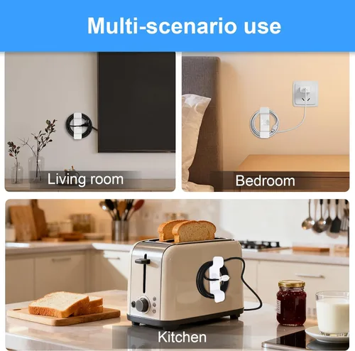 Vista 6 de Organizador de cables para electrodomésticos, 20 unidades, para actualizaciones de escritorio, aparatos de cocina, soporte para aparatos eléctricos