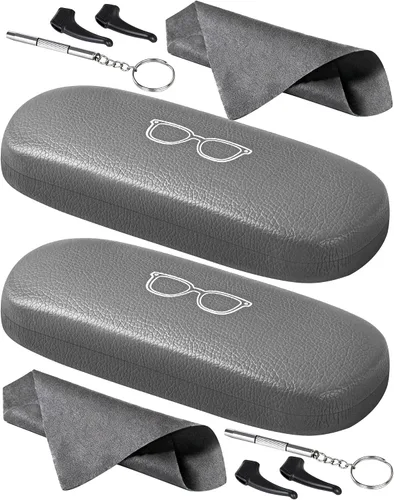 Vista 25 de RayLove Fundas rígidas unisex para gafas, estuche protector para gafas