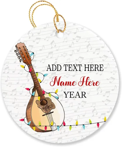 Vista 20 de Adorno de Navidad personalizado de acordeonista que toca acordeón, nombre personalizado y año, adorno de Navidad para acordeonista, instrumento