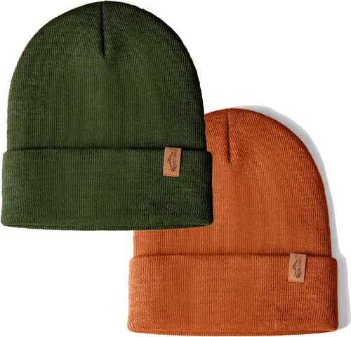 Vista 23 de Rajputana 1 y 2 Packs Gorro de invierno unisex de punto para hombre y mujer 2-Camuflaje