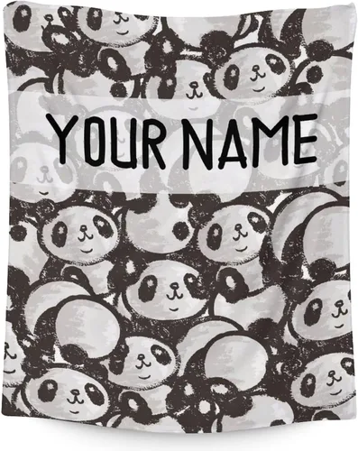 Vista 19 de Manta de panda para regalar – Manta de 30 x 40 pulgadas para niños – Mantas blancas de felpa suave para sofá, oficina