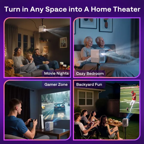 Vista 17 de Aurzen Roku TV D1R Cube - Proyector inteligente para exteriores con WiFi