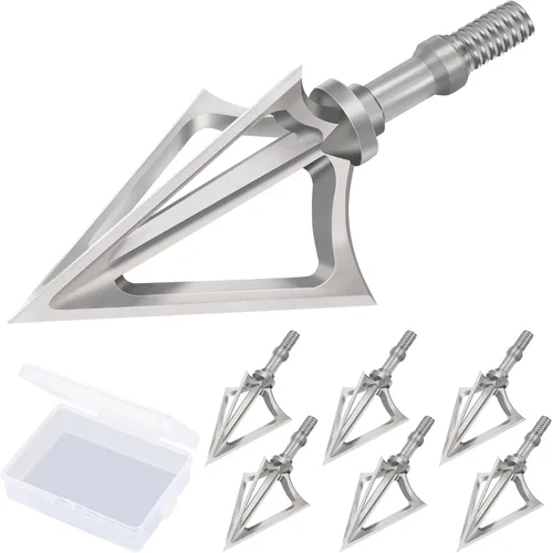 Vista 7 de Hunting Broadheads with 3 Fixed Blade 100 Grain Screw-in Archery Broadheads Compatible with Crossbows,Recurve and Compound Bows
