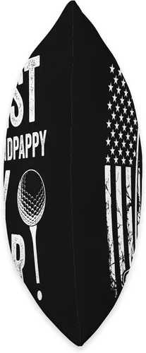 Vista 2 de Best Dad By Par Golfing Apparel by AlphaONE Best Grandpappy by Par USA Flag Fathers Day Golfing Dad Throw Pillow, 18x18, Multicolor