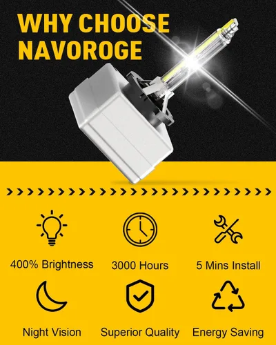 Vista 3 de Bombilla de Faros Delanteros HID Xenón D1S, Bombillas D1S 6000k Blanco Frío, 35W Haz Alto Bajo 66144 66140 85140 85415 Reemplazo de Faro Delantero