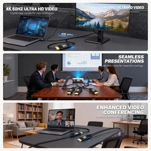 Vista 2 de Cable USB C a C de 20 pies, 100 W 4K60HZ USB tipo C GEN2x2 (datos USB 3.1), salida de video tipo C desde USB3.2/USB4.0 carga rápida y sincronización