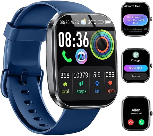 Vista 11 de Smart Watch for Women Men, Alexa Built-in, Smartwatch for iPhone & Android Bluetooth Call, 1.91" HD Fitness Tracker with Heart Rate/SpO2/Sleep Black