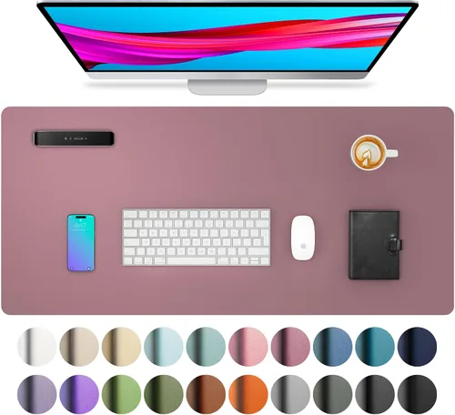 Vista 26 de Aothia - Protector de escritorio de cuero sintético grande, base antideslizante para mouse y superficie para escribir, impermeable, fácil de Agua