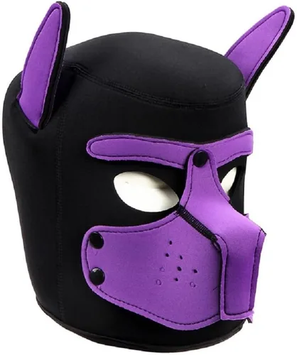 Vista 8 de Bozal de neopreno para cachorro, capucha para perro, máscara de juego