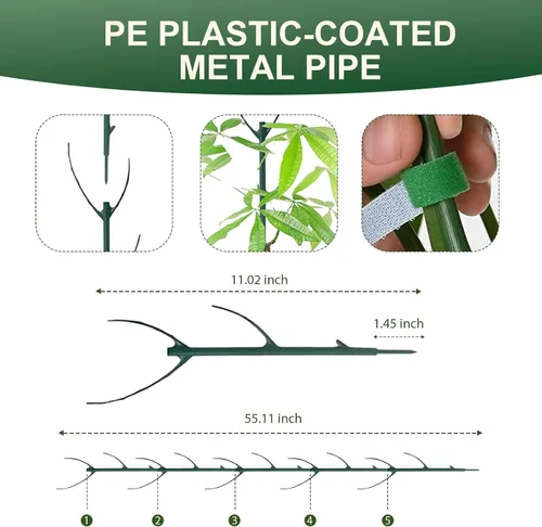 Vista 2 de Paquete de 5 soportes apilables para plantas Monstera, estacas de soporte para plantas de jardín para uso de plantas de interior y exterior, estacas