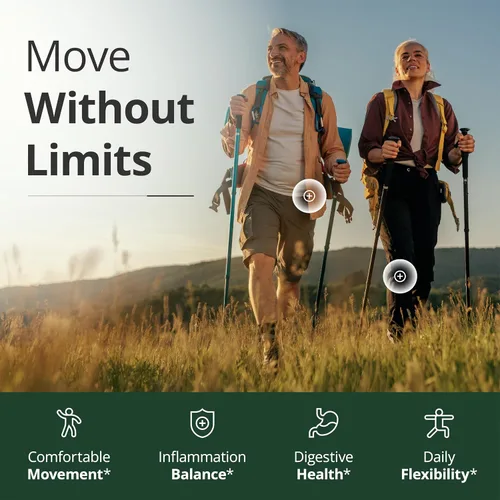 Vista 2 de Suplemento de apoyo para las articulaciones con BioPerine y 95 % de curcuminoides; contiene jengibre, boswellia y extracto de pimienta negra Alta
