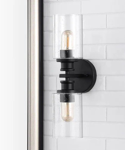 Vista 11 de JONATHAN Y JYL7577A Jules Edison - Cilindro de 16.5 pulgadas, 2 luces de hierro/vidrio sembrado, estilo casa de campo, contemporáneo, LED, rústico