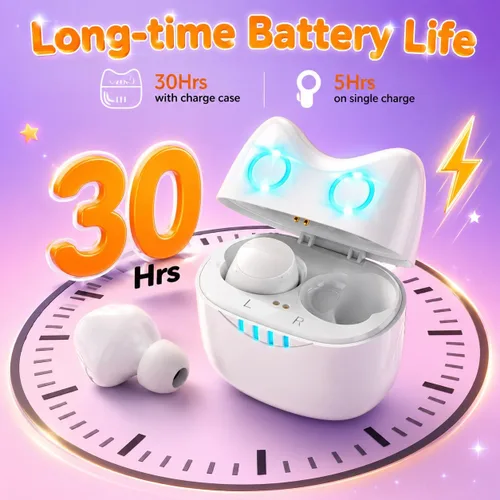 Vista 7 de Auriculares inalámbricos, batería de larga duración, auriculares inalámbricos Bluetooth, auriculares con micrófono, auriculares impermeables IPX5