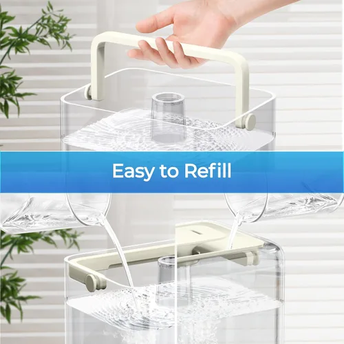 Vista 7 de CHIVALZ Humidificadores para dormitorio, humidificadores de niebla fría de 6 L para guardería, silenciosos de 26 dB, tiempo de funcionamiento de 50