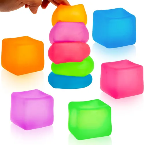 Vista 9 de Cubo Sensorial de Estrés – Juguete Blandito de Gel de Alta Densidad con Textura Mate para Niños y Adultos, Juguete Antiestrés para Alivio